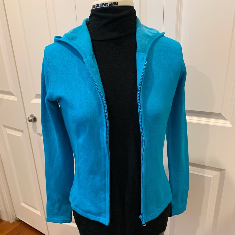 Max Studio bright Blue silk hoodie